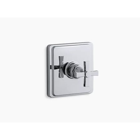Kohler Pinstripe Pure Rite-Temp Valve Trim With Cross Handle TS13135-3A-CP